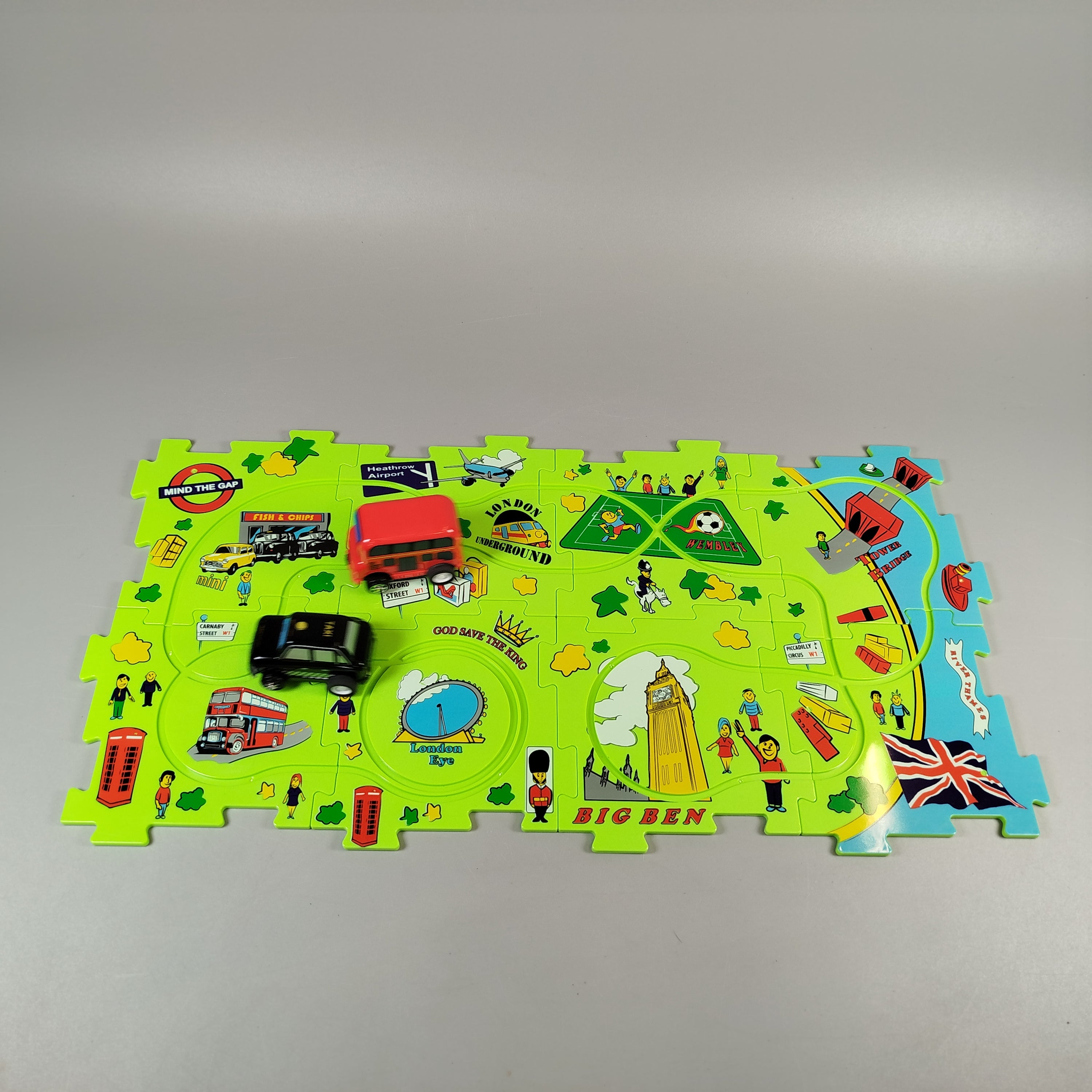 Spielmatte Set - London-Thema mit Bus & Taxi, sehr gut